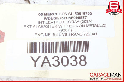 03-06 Mercedes R230 SL500 SL600 Rear Left Hydraulic Shock Strut Absorber OEM