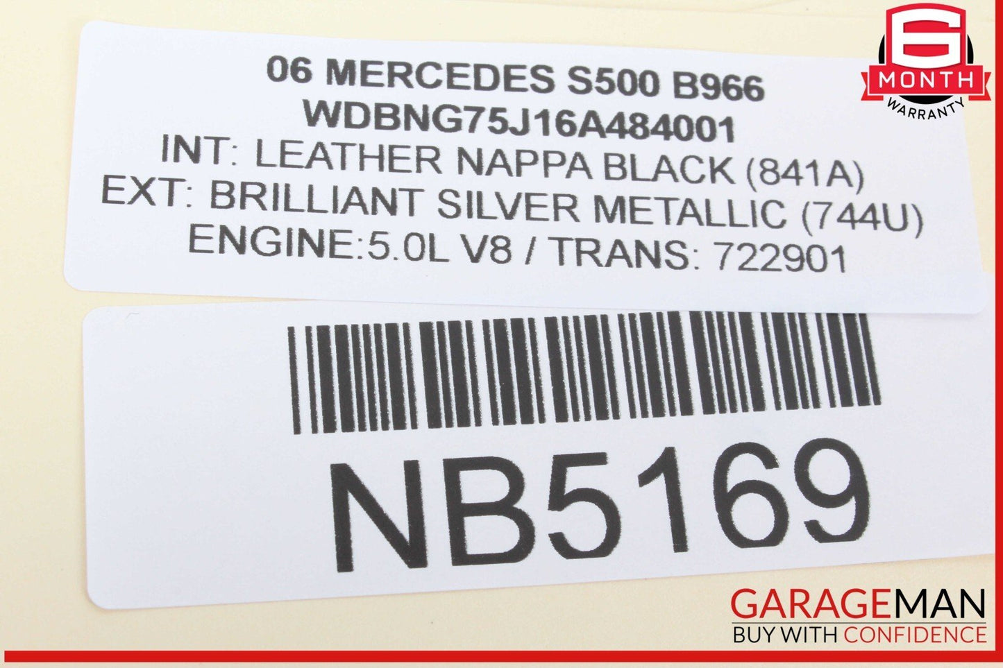 00-06 Mercedes W220 S500 Center Console Rear Air Vent 2208300654 OEM
