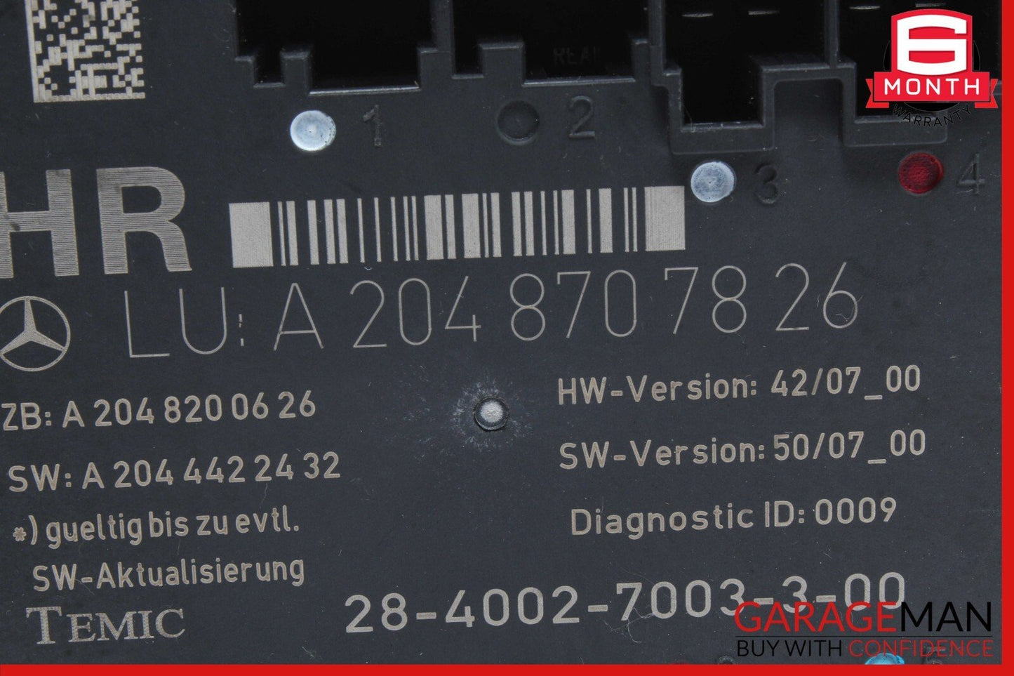 08-18 Mercedes W204 C300 C63 AMG Rear Right Side Door Control Module Unit OEM