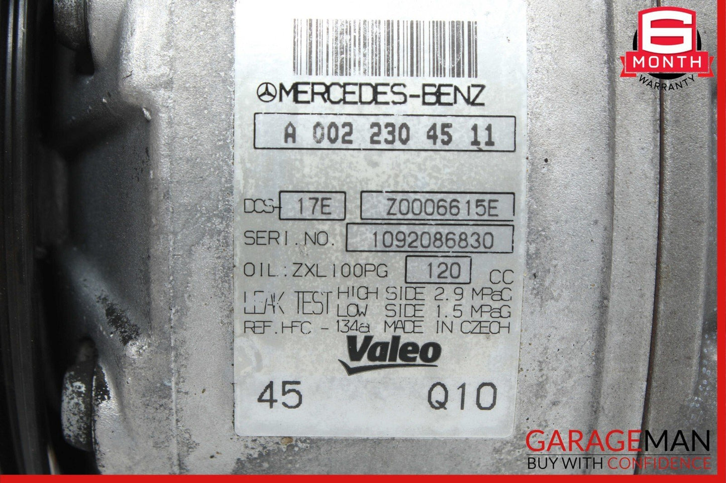 12-15 Mercedes W204 C250 SLK250 A/C Air Conditioning Compressor 0022304511 OEM