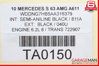 07-14 Mercedes W221 S63 Rear Hydraulic Valve Block Suspension Pump OEM