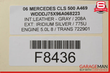 06-08 Mercedes W219 CLS500 Front Right Side Mirror Rear View Door Iridium Silver