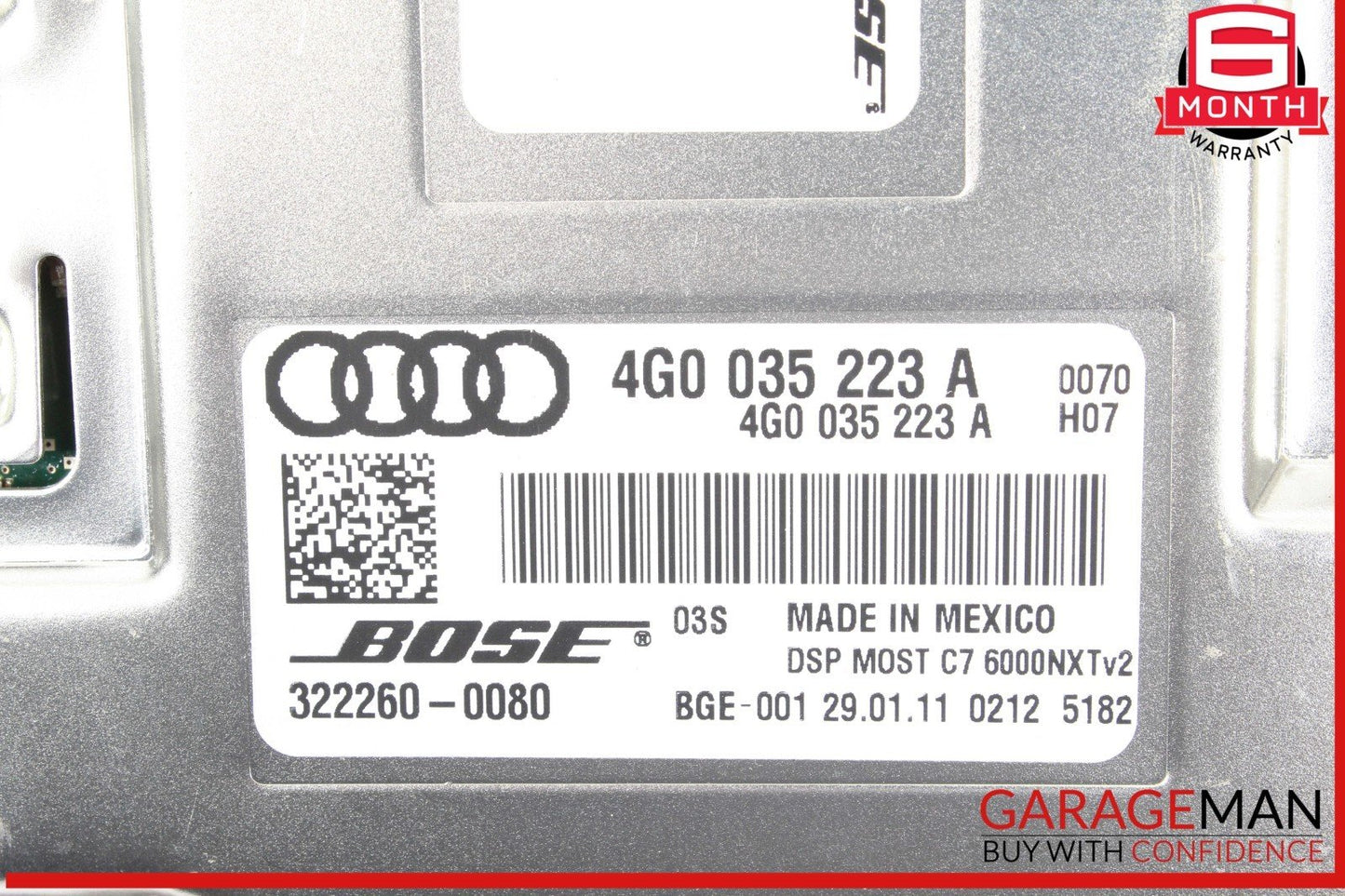 2012-2018 Audi A7 Audio Sound Amplifier Module Bose 4G0035223A OEM