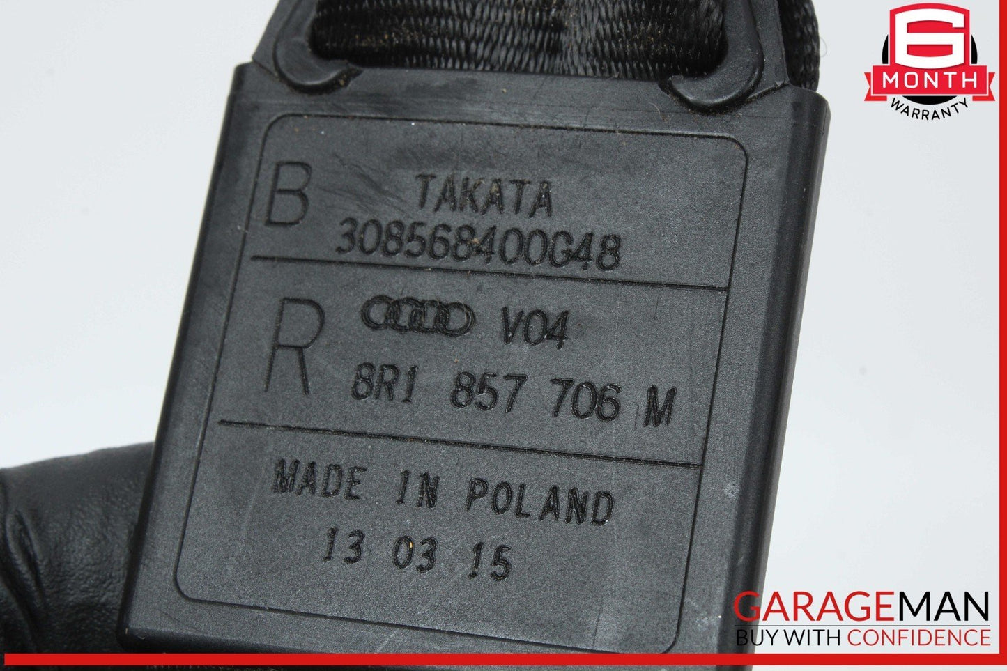 09-17 Audi Q5 SQ5 Front Right Passenger Side Seat Belt Seatbelt Black OEM