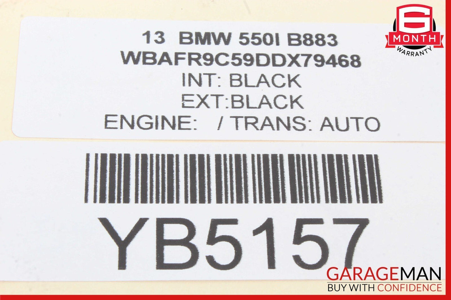 11-16 BMW 528i 535i 550i Rear Right Passenger Door Window Regulator OEM
