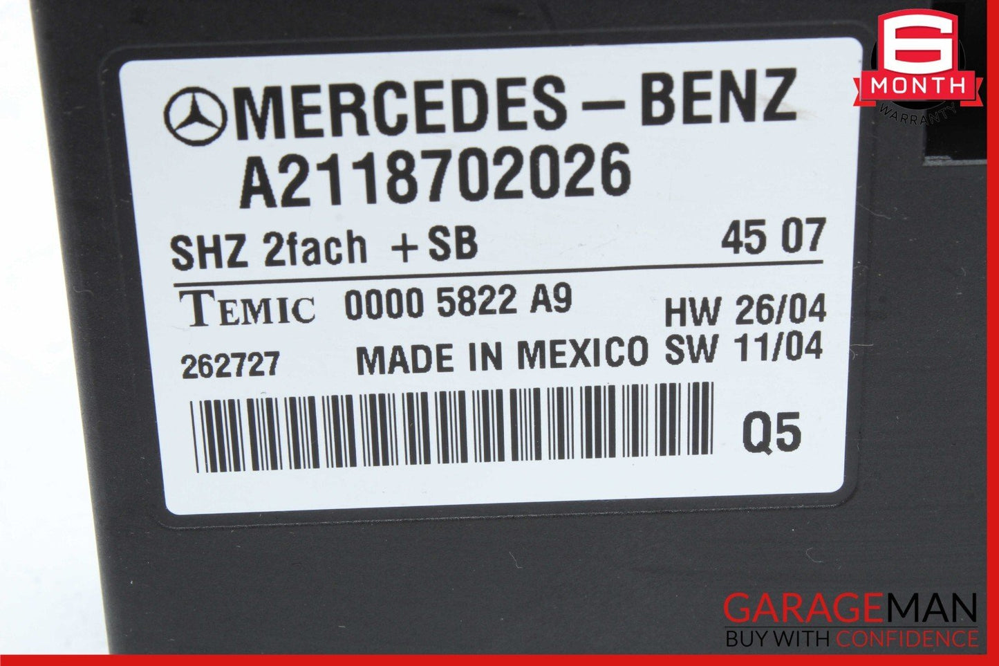 06-13 Mercedes X164 GL550 E350 Heated Seat Control Module 2118702026 OEM
