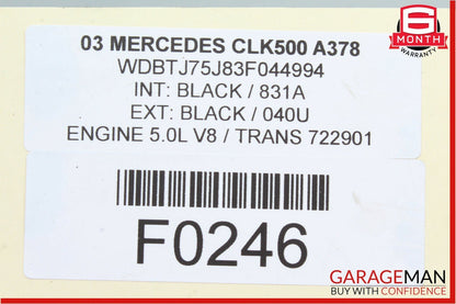 03-09 Mercedes W209 CLK500 Front Left / Right Side Seat Headrest Head Rest Black