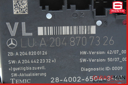 08-18 Mercedes W204 C250 E350 CLS400 Front Left Side Door Control Module OEM