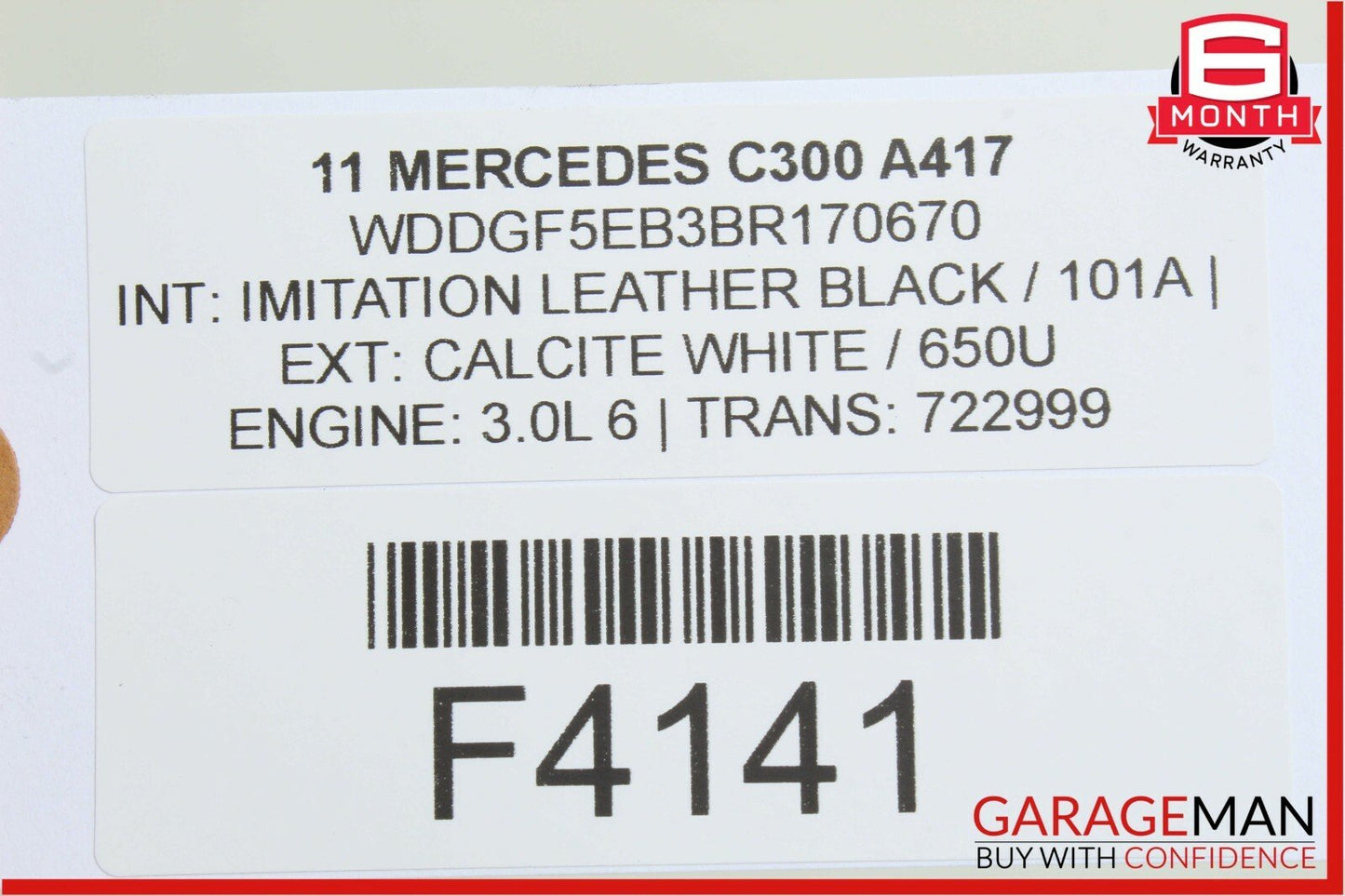 08-11 Mercedes W204 C350 C300 Sedan Rear Trunk Lid Latch Lock Cylinder OEM
