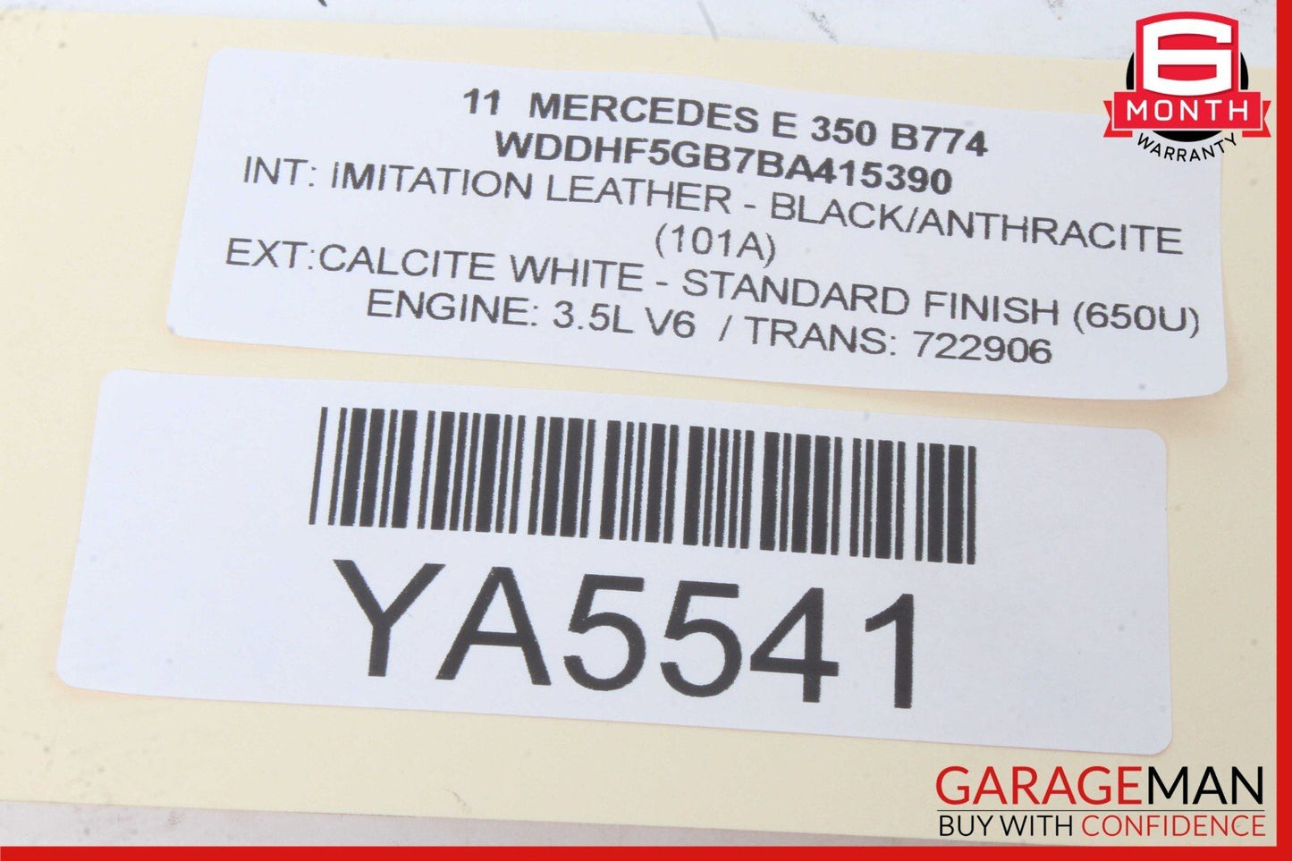 10-13 Mercedes W212 E350 E400 E63 AMG Sedan Rear Left Side Inner Tail Light Lamp