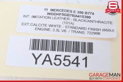 10-13 Mercedes W212 E350 E400 E63 AMG Sedan Rear Left Side Inner Tail Light Lamp
