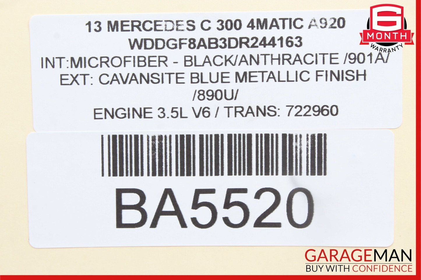 08-14 Mercedes W204 C300 C250 Front Right Door Lock Latch Actuator OEM