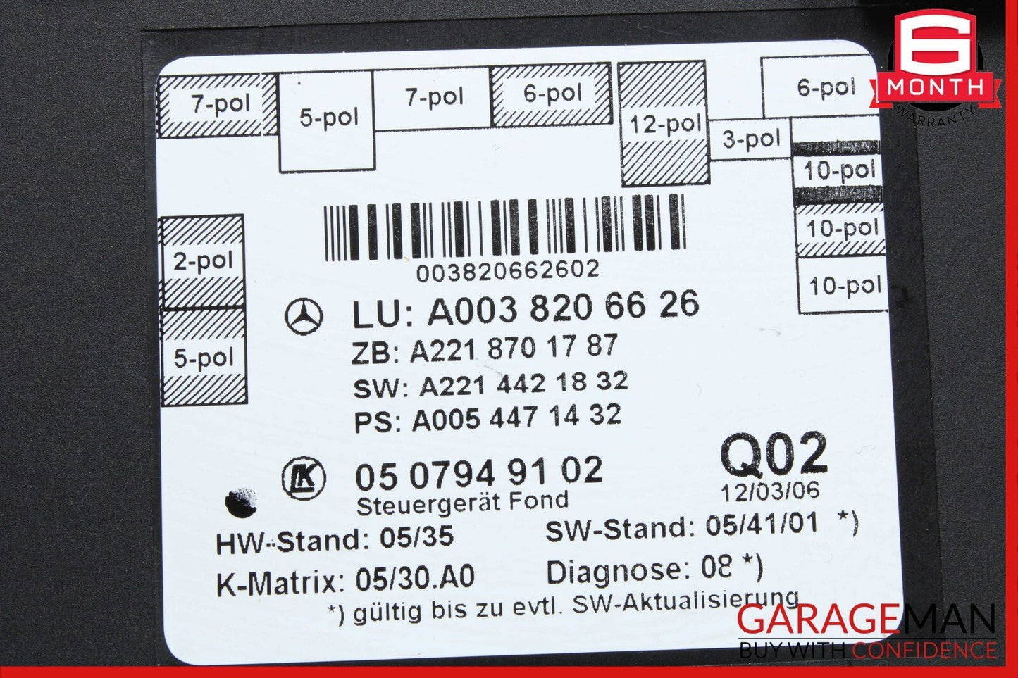 07-13 Mercedes W221 S550 S400 Rear Left or Right Side Door Control Module OEM