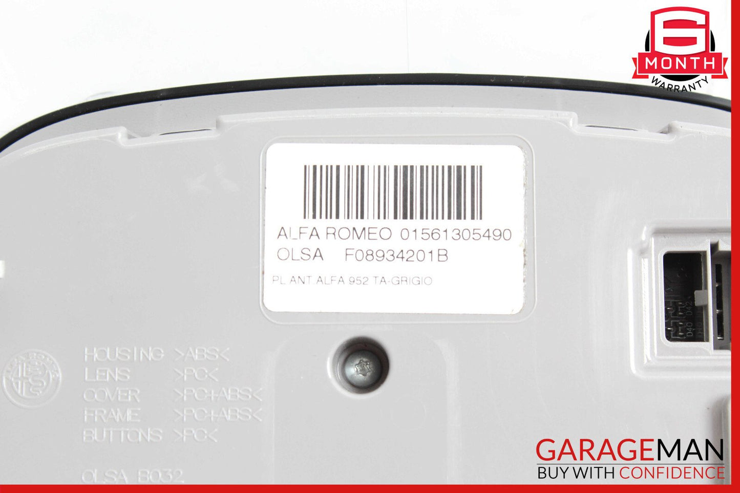 17-22 Alfa Romeo Giulia Overhead Console Dome Light Lamp Switch OEM