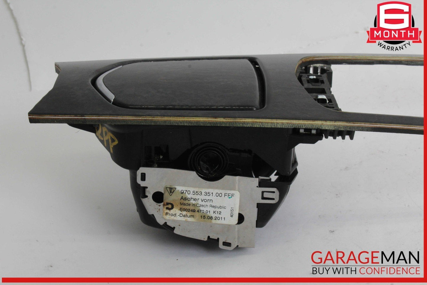 10-16 Porsche Panamera 970 Front Center Console Shifter Bezel Ash Tray Wood OEM