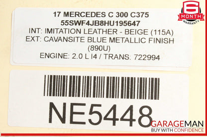 08-17 Mercedes W205 C300 Rear Left or Rear Right Side CV Axle Half Shaft OEM