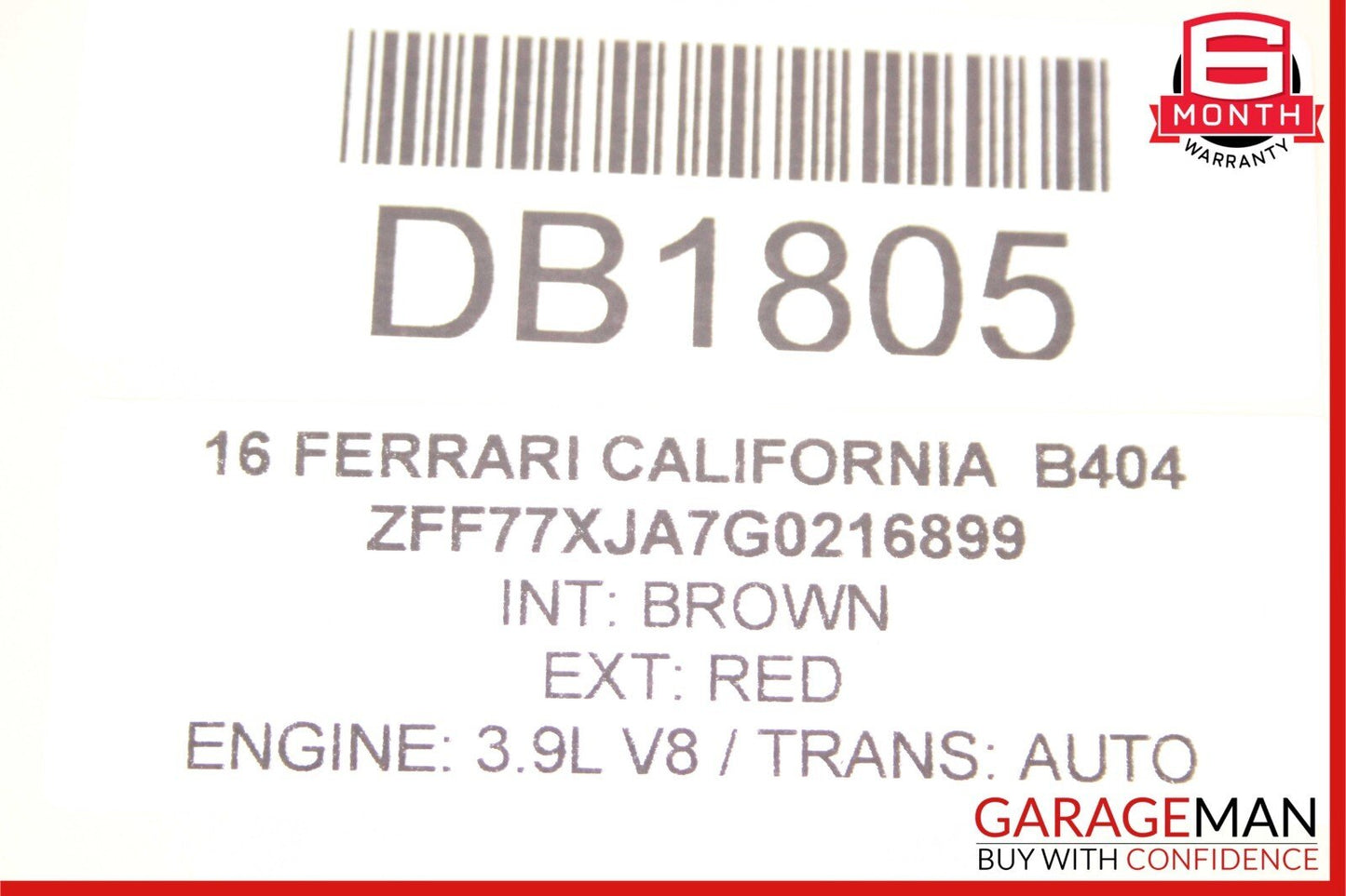 15-18 Ferrari California Front Right Side Trunk Carpet Side Panel Cover