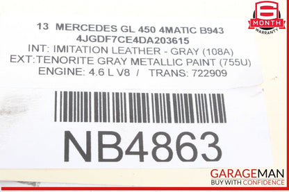 11-20 Mercedes X166 GL450 4MATIC Left Side Air Intake Hose Duct Pipe OEM
