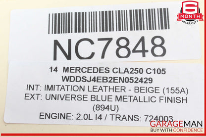 14-20 Mercedes W117 CLA250 C300 SLC300 Rear Trunk Tailgate Release Open Handle