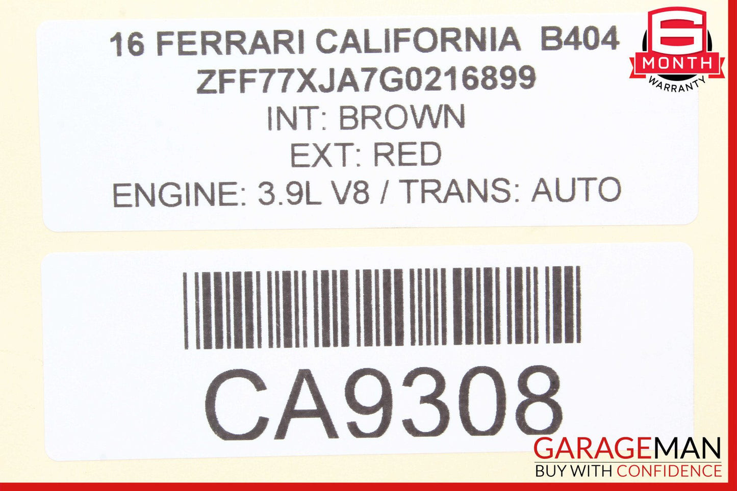 15-18 Ferrari California T Rear Trunk Interior Light Lamp OEM