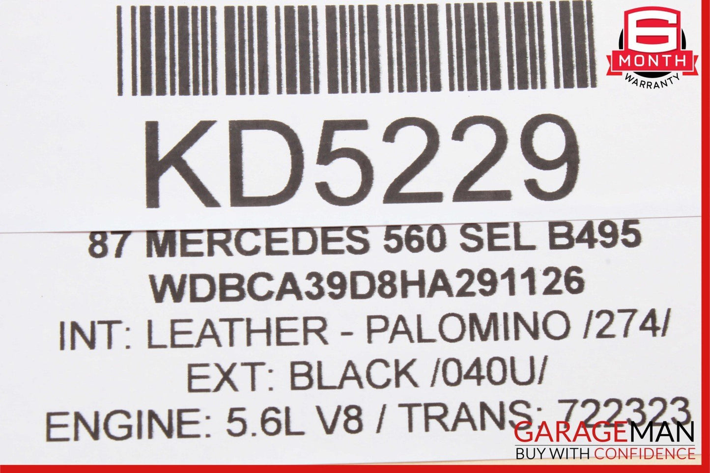 86-91 Mercedes W126 560SEL 420SEL Rear Left Door Lock Latch Actuator OEM
