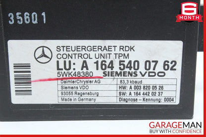 06-13 Mercedes W164 ML350 4MATIC TPMS Tire Pressure Control 1645403762 OEM