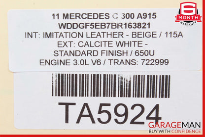 08-14 Mercedes W204 C250 C300 Right Side Bumper Reinforcement Impact Bar Bracket
