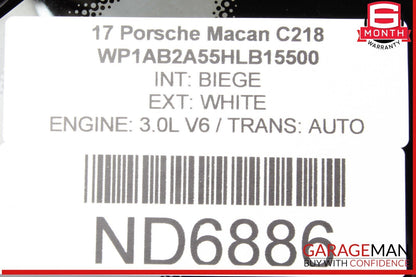 15-24 Porsche Macan 95B Rear Right Side Quarter Window Glass 95B845298XB OEM