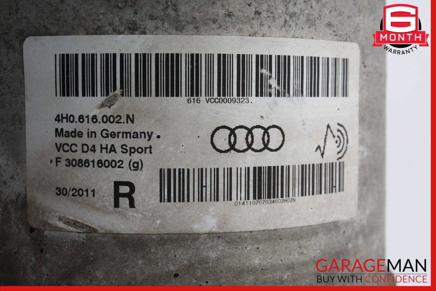 11-18 Audi A8 Quattro Rear Right Passenger Side Air Shock Strut Absorber OEM