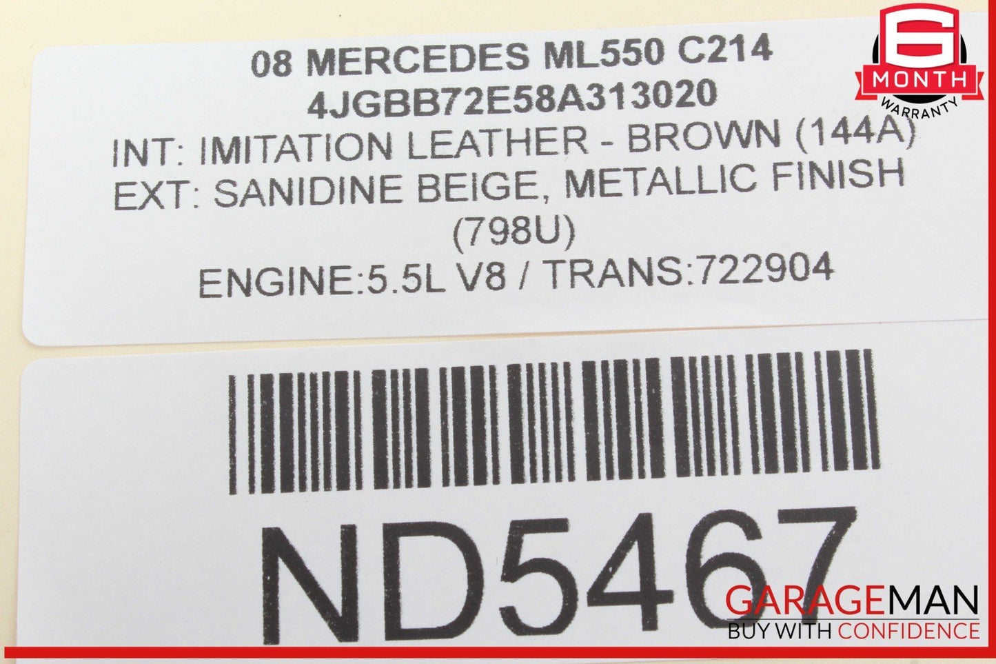 06-09 Mercedes W164 ML550 ML350 R350 Yaw Turn Rate Sensor Module Unit 0045423918