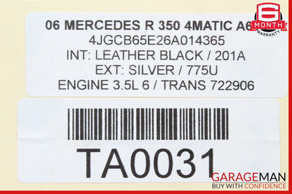 06-10 Mercedes R350 E350 S550 Front Right Engine Timing Chain Valve Cover