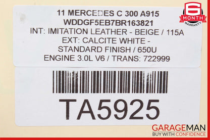 08-14 Mercedes W204 C250 C300 Front Left Side Bumper Impact Absorber Bracket