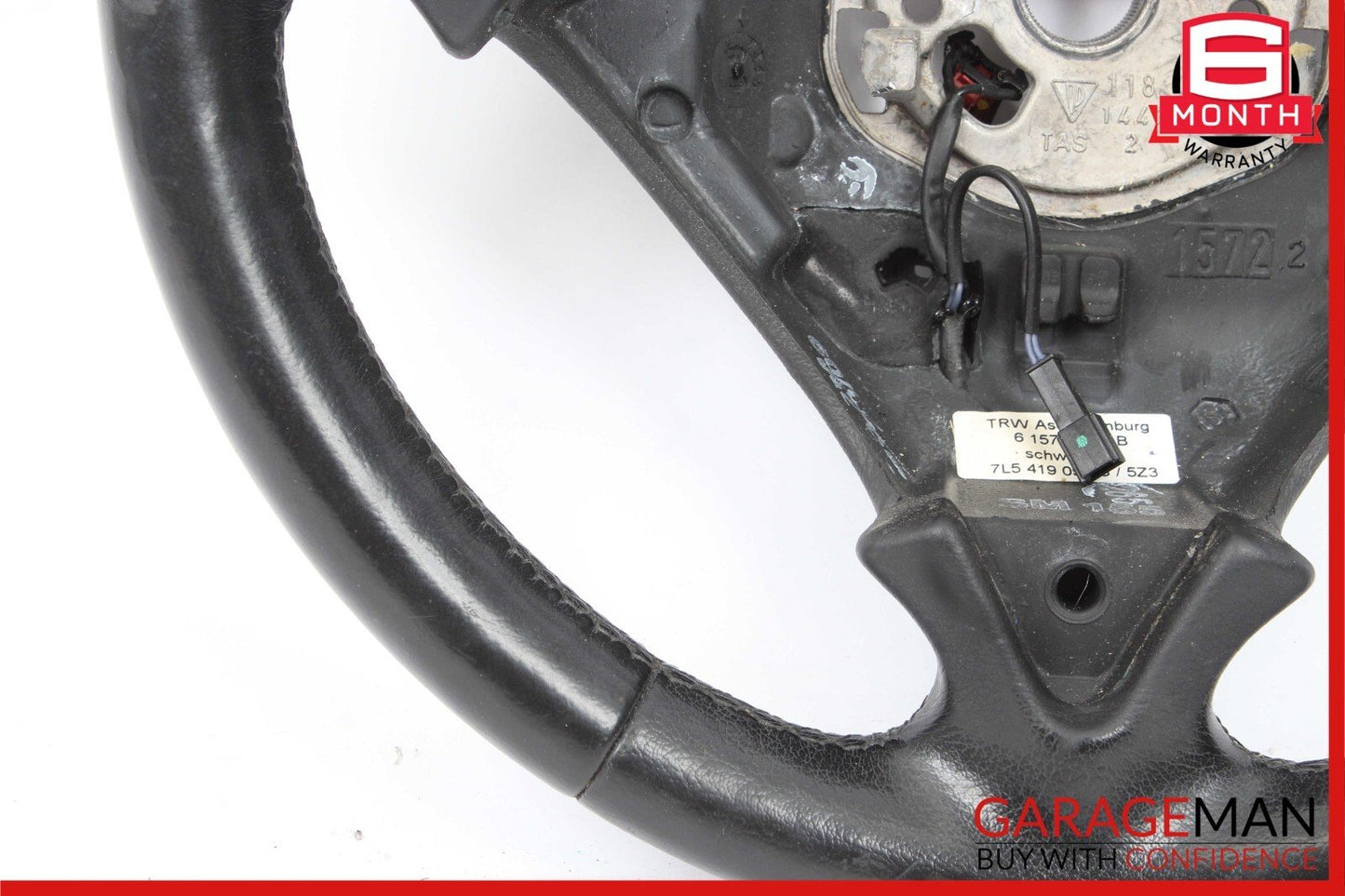 03-10 Porsche Cayenne 955 957 3 Spoke Driver Steering Wheel Leather Black