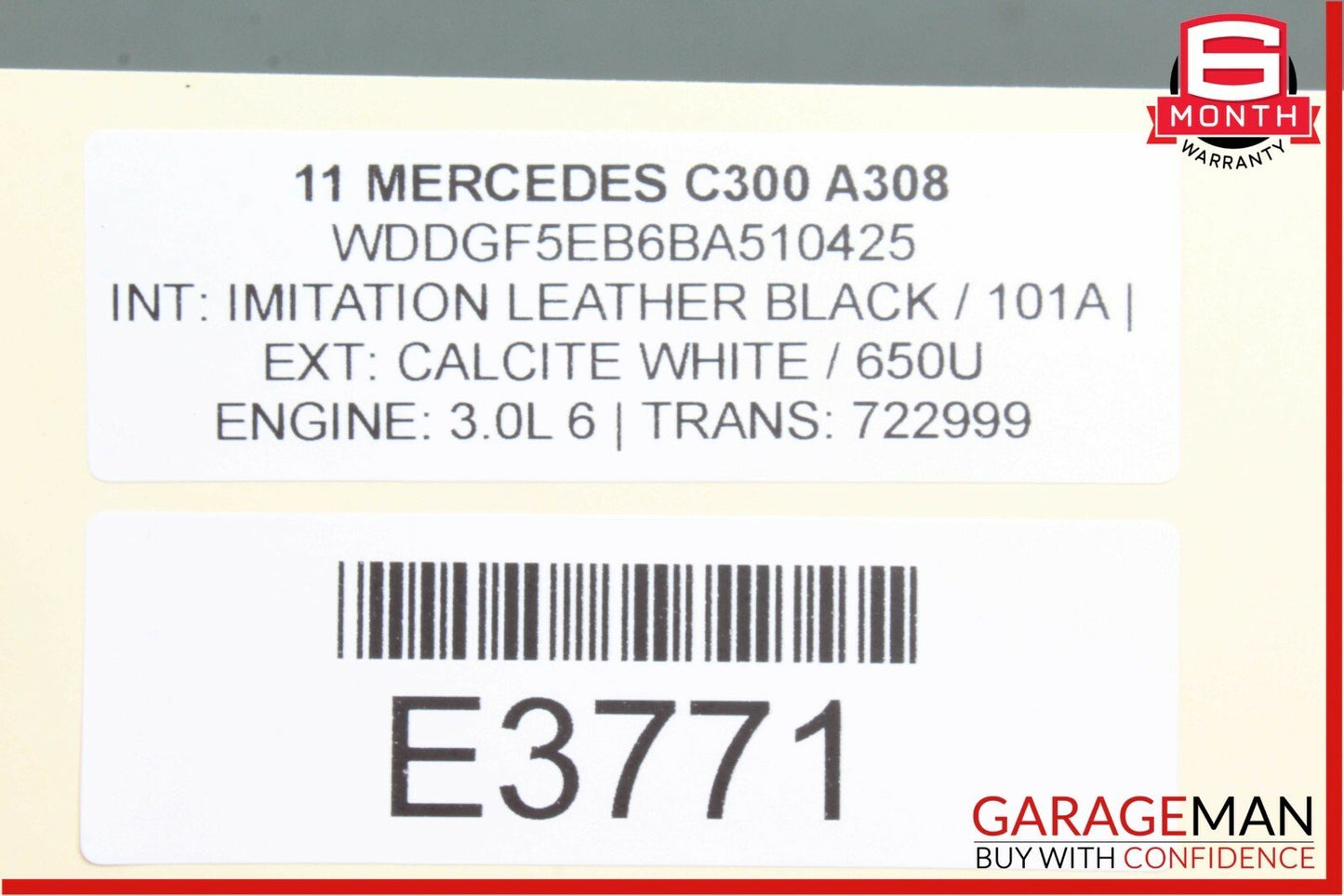 08-11 Mercedes W204 C250 C300 Trunk Lid Latch Lock 2047500261 OEM