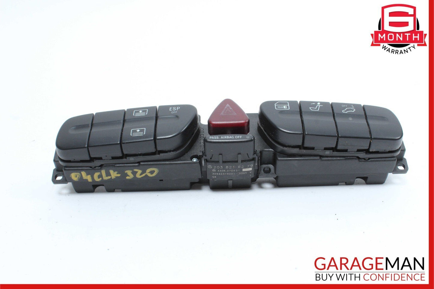 01-04 Mercedes W209 CLK320 C240 Dash Hazard Light Control Switch Module Unit OEM