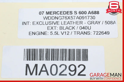 07-13 Mercedes W221 S600 CL600 Front Right Door Lock Latch Actuator Keyless Go