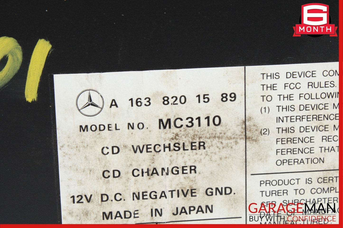 98-05 Mercedes W163 ML320 ML55 AMG CD Changer 6 Disk Player w/ Magazine MC3110