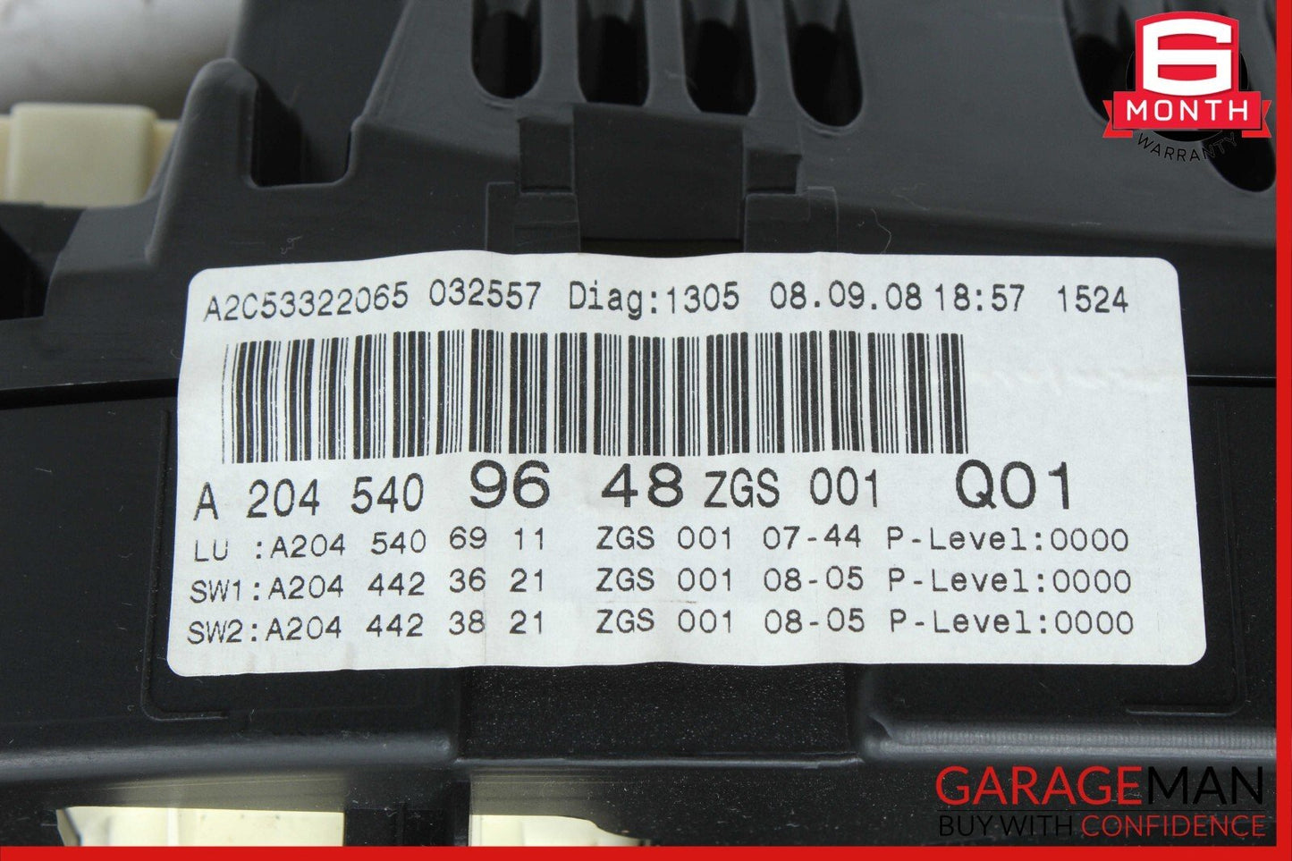 08-11 Mercedes W204 C300 C350 Instrument Speedometer Cluster 2045409648 OEM