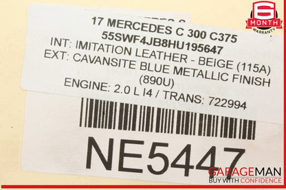 16-23 Mercedes W205 C300 Transmission Oil Cooler 0995001900 OEM