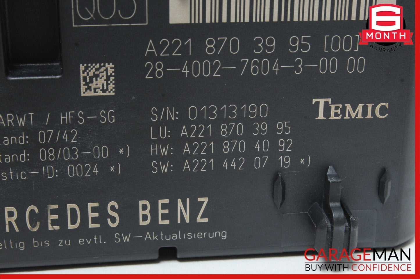 07-14 Mercedes CL600 S63 S550 CL550 Trunk Release Remote Open Close Module Unit