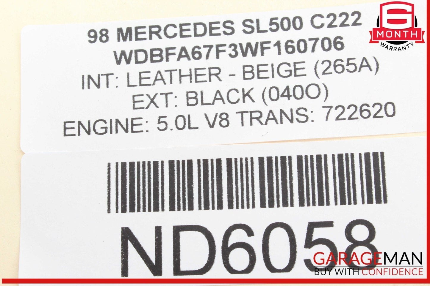 90-02 Mercedes R129 SL500 500SL Left Side Top Hydraulic Valve Block Solenoid OEM