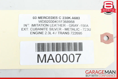 02-05 Mercedes W203 C230 C320 2DR Coupe Radiator Support Bracket Frame Core OEM
