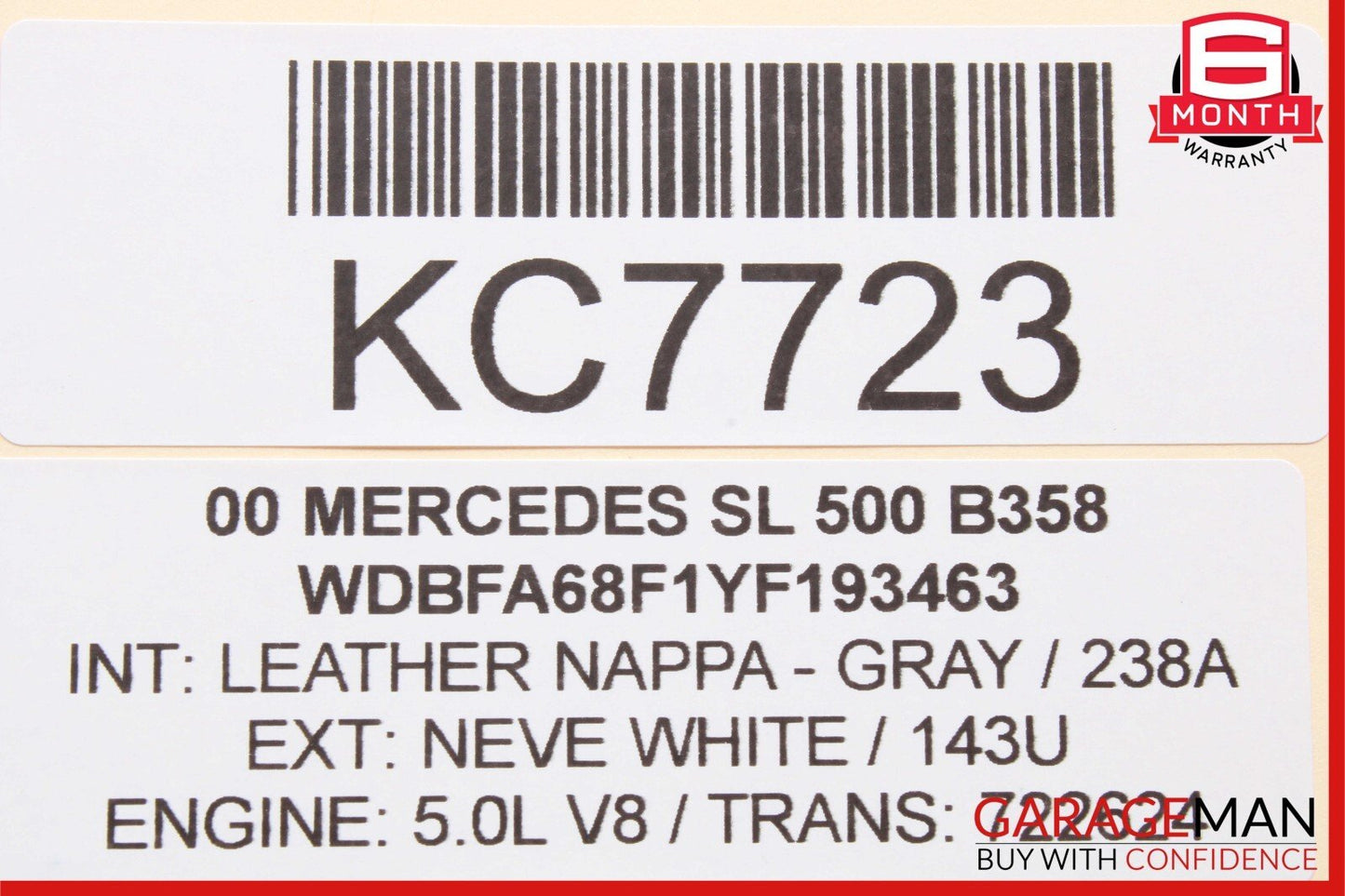 96-02 Mercedes CL500 SL500 S420 CLK430 Yaw Turn Rate Accelerator Sensor