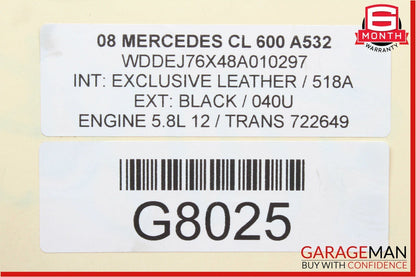 07-13 Mercedes W221 S550 CL600 Front Right Side Headlight Washer Nozzle Pump OEM
