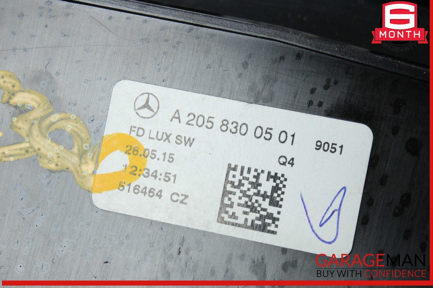 15-20 Mercedes W205 C300 Rear Center Console AC Air Vent Grille Trim Cover OEM