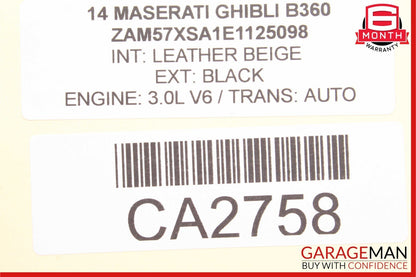 14-21 Maserati Ghibli Front Left Side Exterior Door Handle Assembly OEM