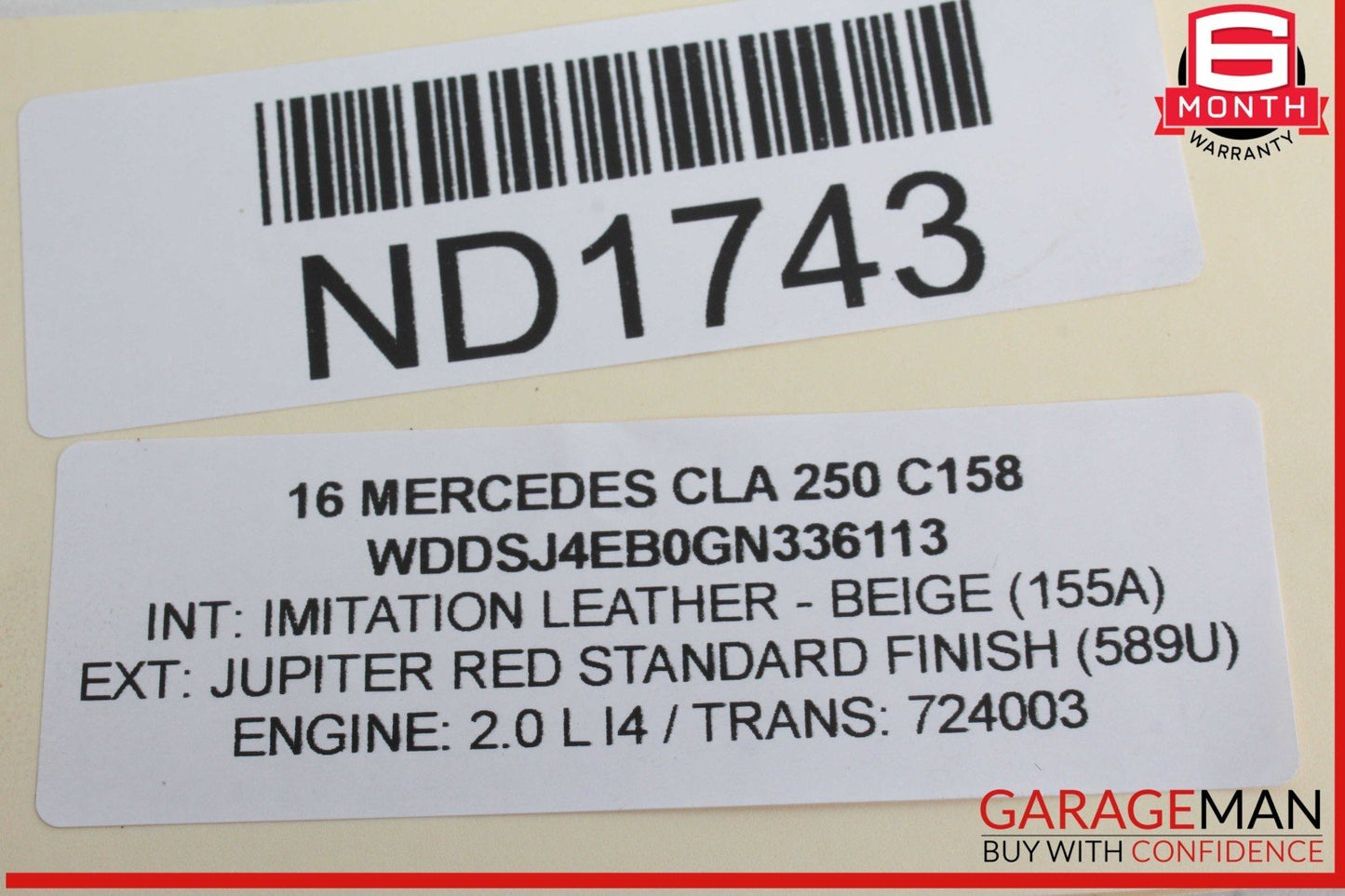14-19 Mercedes W117 CLA250 Rear Right Side Suspension Lower Control Arm OEM