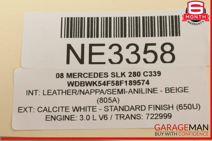 05-11 Mercedes R171 SLK280 Tire Pressure Monitor System TPMS Control Module OEM