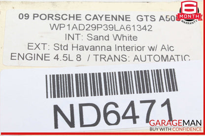 08-10 Porsche Cayenne 957 Airbag Air Bag SRS Sensor Control Module 7L0959655 OEM