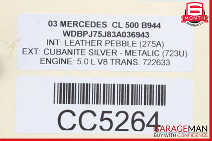 00-03 Mercedes W215 CL500 S430 Rear Diff Differential Axle Carrier OEM